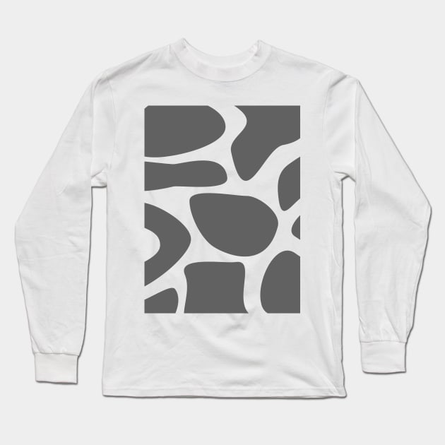 Grey Seamless Cow Print Long Sleeve T-Shirt by Cow Print Stuff